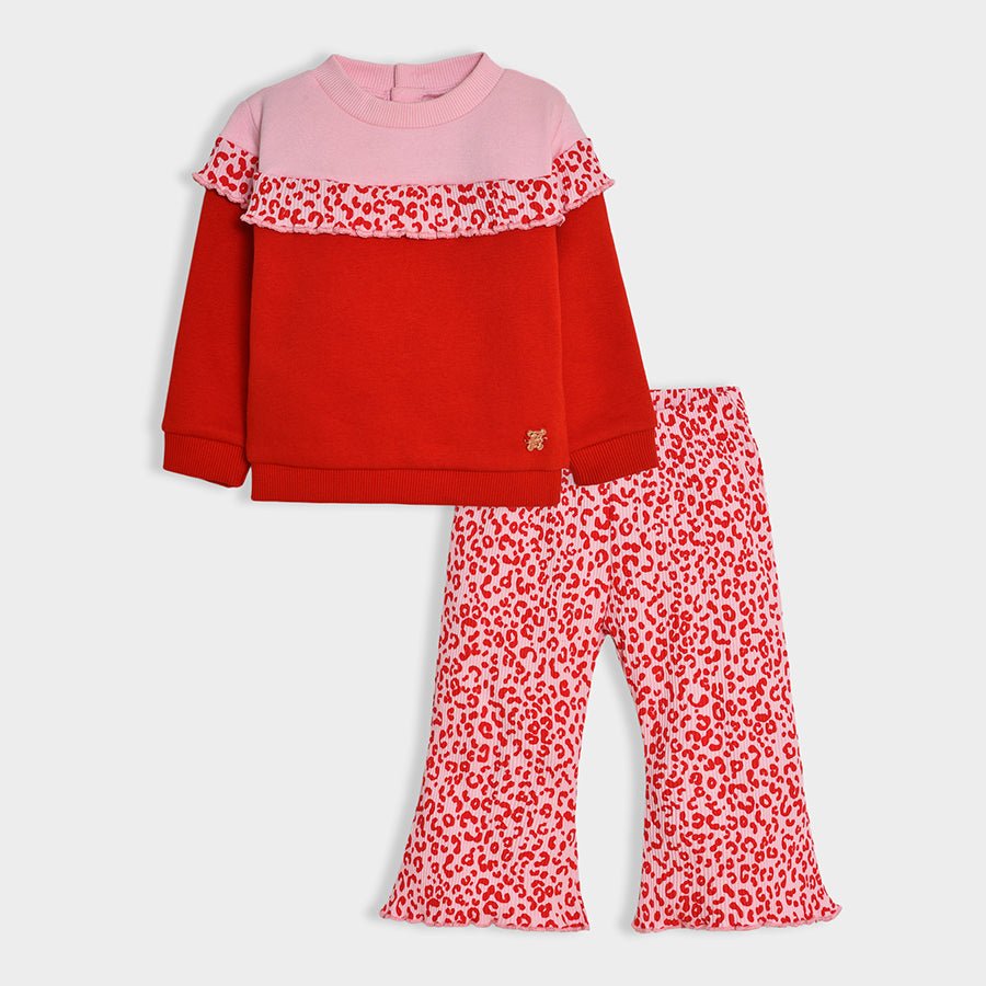 Bonjour Leopard Knitted Co - Ord Set Sweatshirt - Jogger Set 1