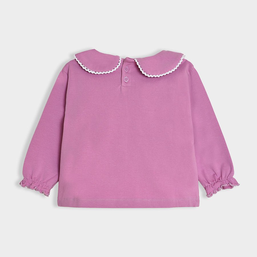 Bonjour Mauve Printed Top T-Shirt Full Sleeves 3