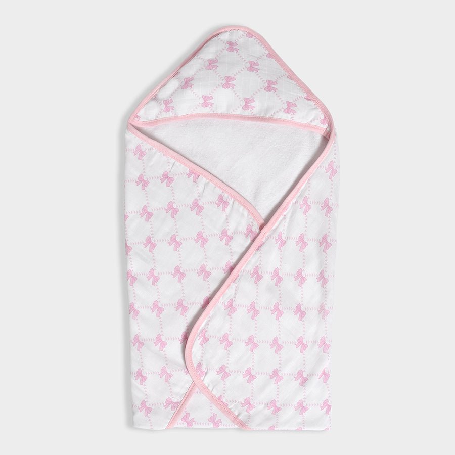 Bonjour Pink Hooded Towel Hooded Towel 1