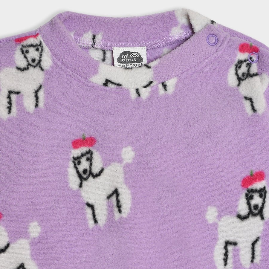 Bonjour Poodle Printed Slumber Set T-Shirt - Pyjama Set 8