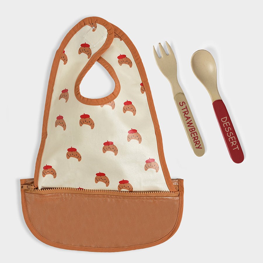 Bonjour Pouchron Bib & Cutlery Set Bib 1