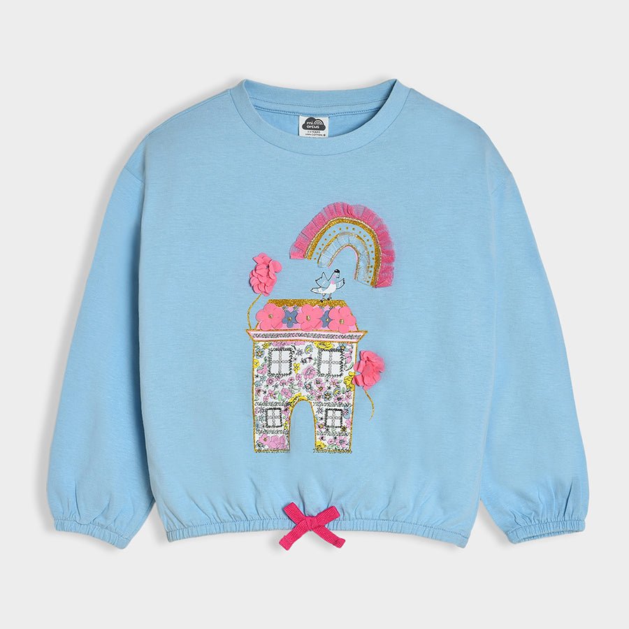 Bonjour Triomphe Printed & Applique Work Top Full Sleeve T-Shirt 1