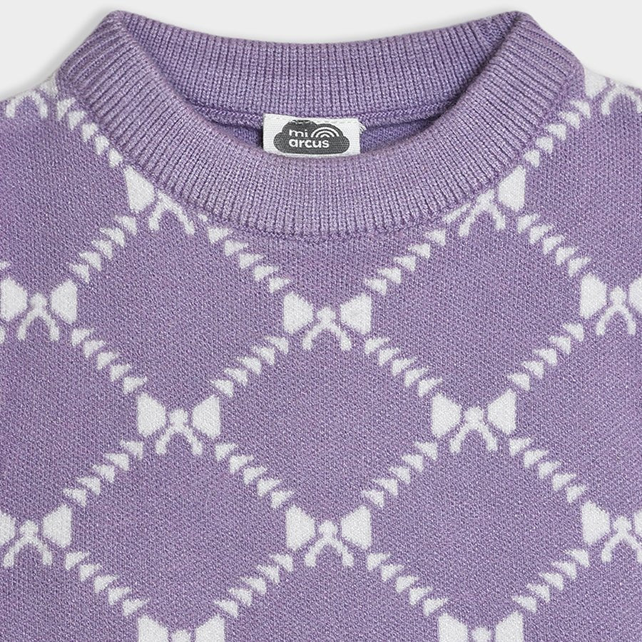 Bonjour Violet Knitted Sweater Sweater Half Sleeves 4