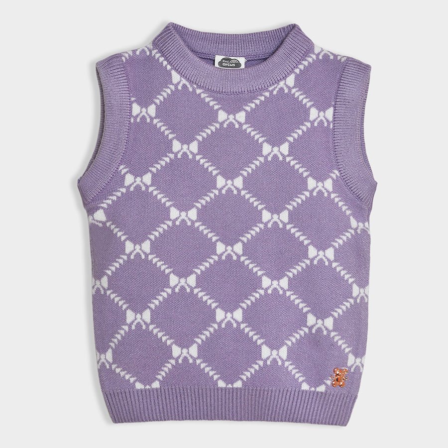 Bonjour Violet Knitted Sweater Sweater Half Sleeves 2