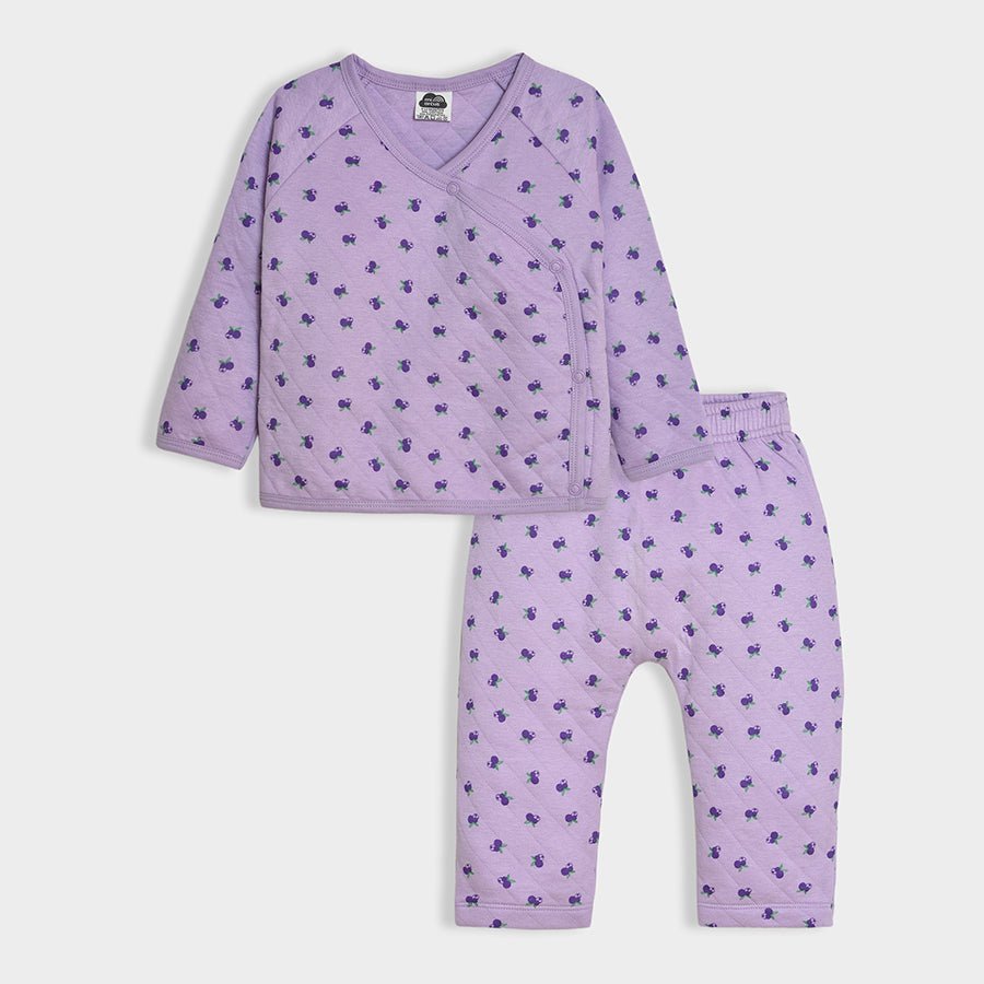 Bounjour Lilac Wrapover Top & Pajama Set Wrapover T-Shirt - Pyjama Set 1