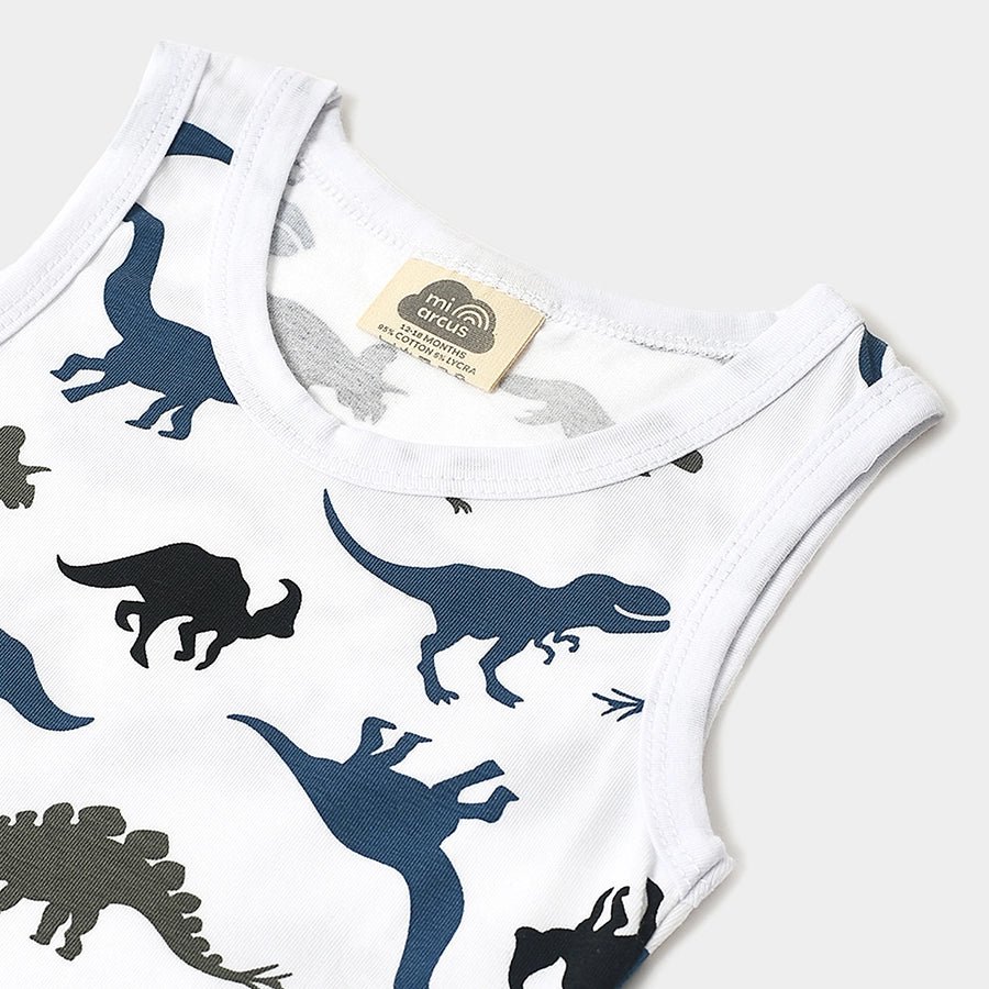 Boys Dino Print Shorts and Vest Set Shorts - Vest Set 5