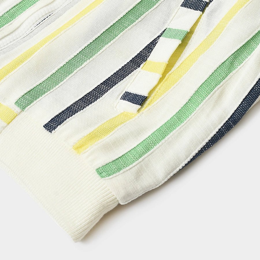 Boys Striped Jacket - Cream Jacket Full Sleeves 8
