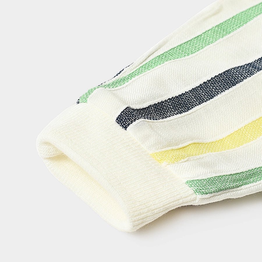 Boys Striped Jacket - Cream Jacket Full Sleeves 9