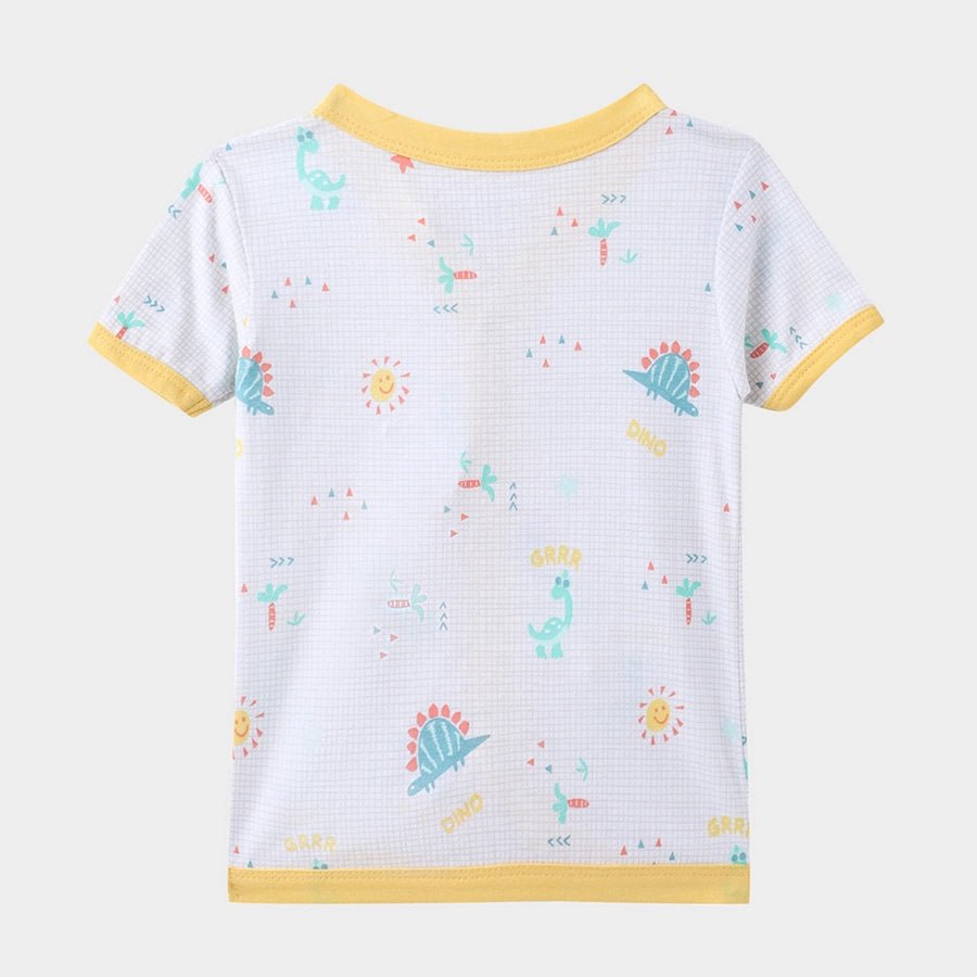 Dino Print Baby Boy Front Open Vest (Pack of 3) Front Open Vest 6