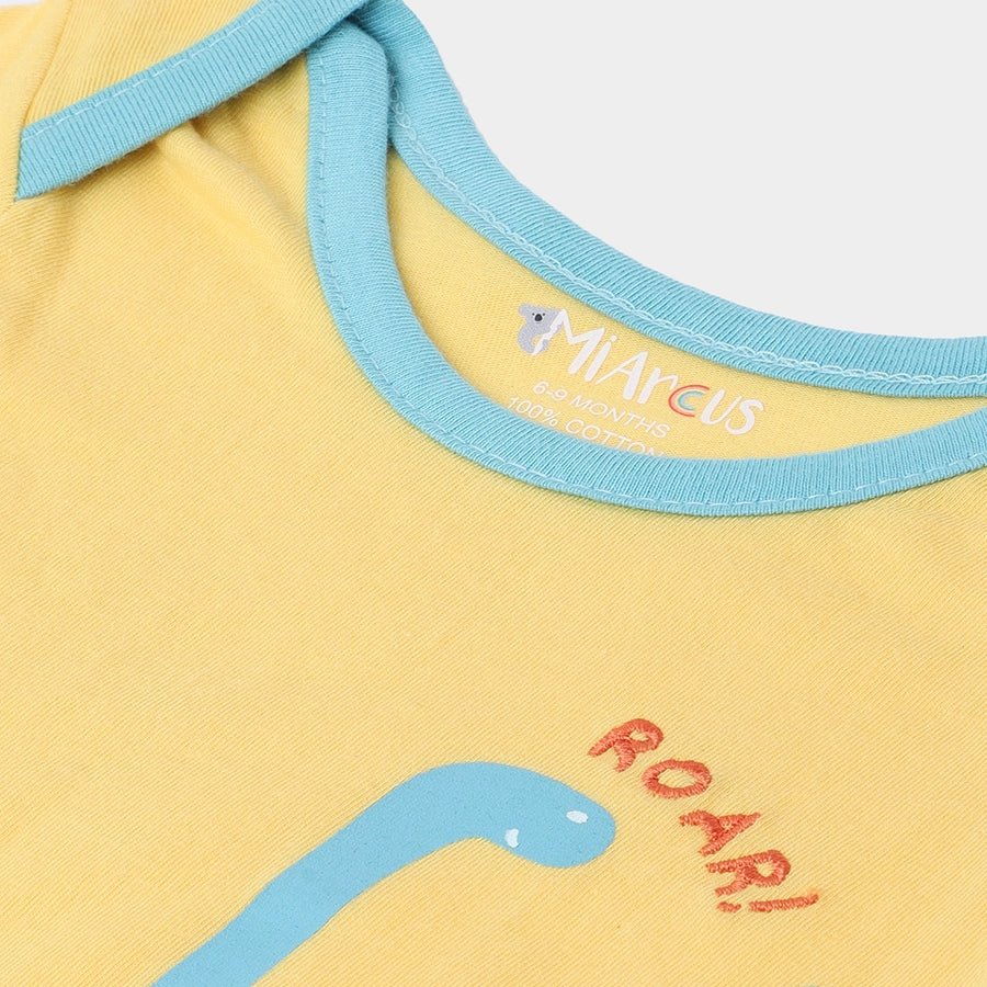 Dino Print Baby Boy Romper (Pack of 3) Romper 8