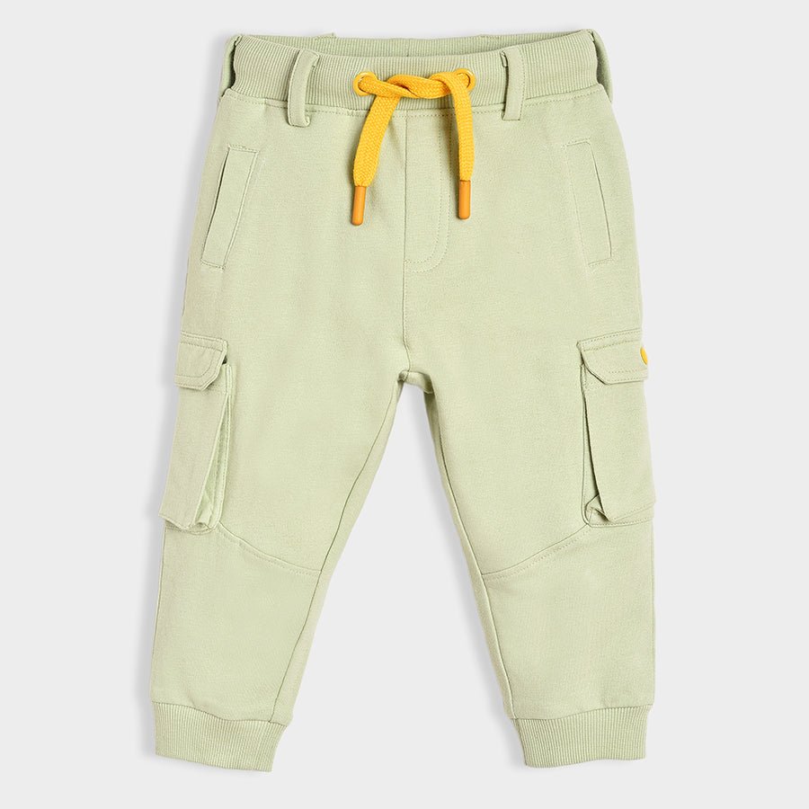 Dinomite Knitted Solid Green Jogger Bottom Wear 1