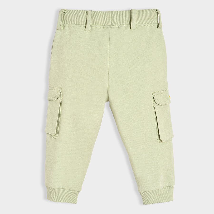 Dinomite Knitted Solid Green Jogger Bottom Wear 3