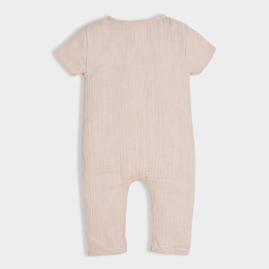 Dinomite Muslin Sleep Suit Beige Romper 2