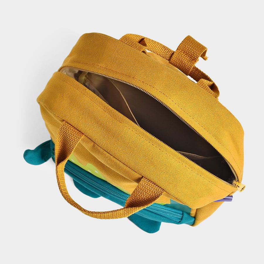 Dinomite Mustard Woven Backpack for Kids School Bag 10
