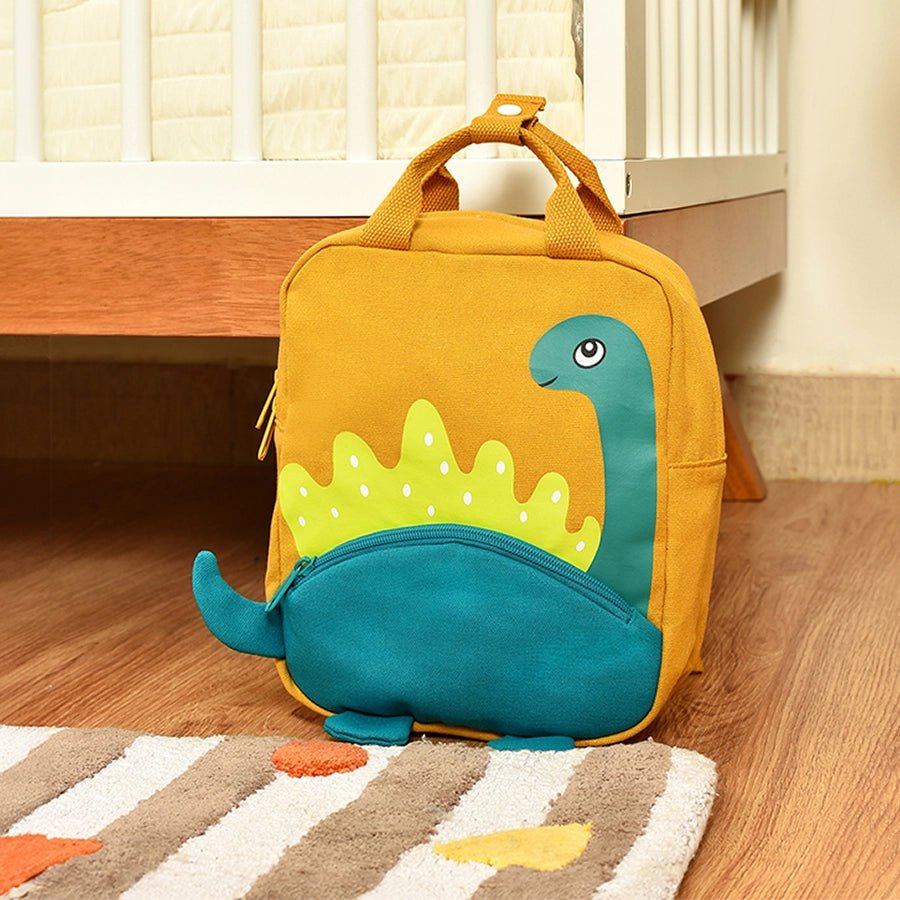 Dinomite Mustard Woven Backpack for Kids School Bag 1