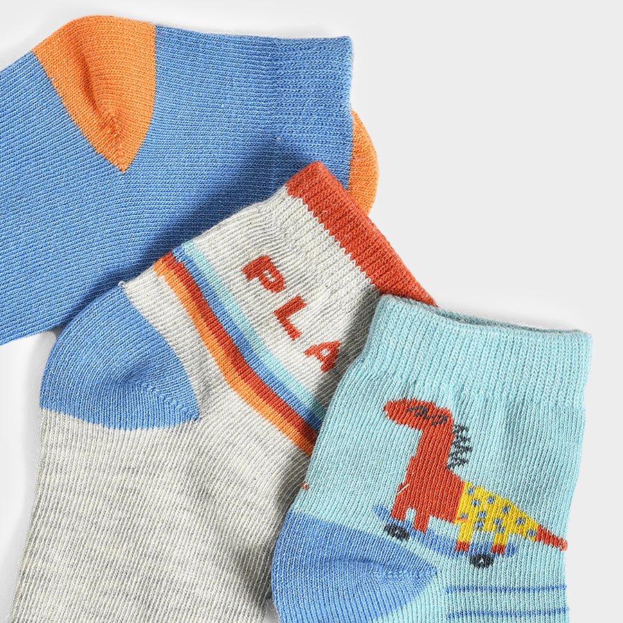 Dinomite Play Knitted Multicolor Socks Pack of 3 Socks 6