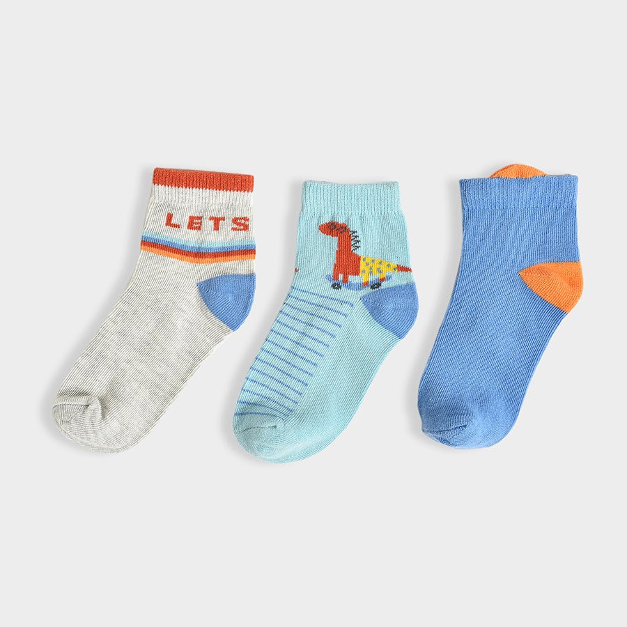 Dinomite Play Knitted Multicolor Socks Pack of 3 Socks 4