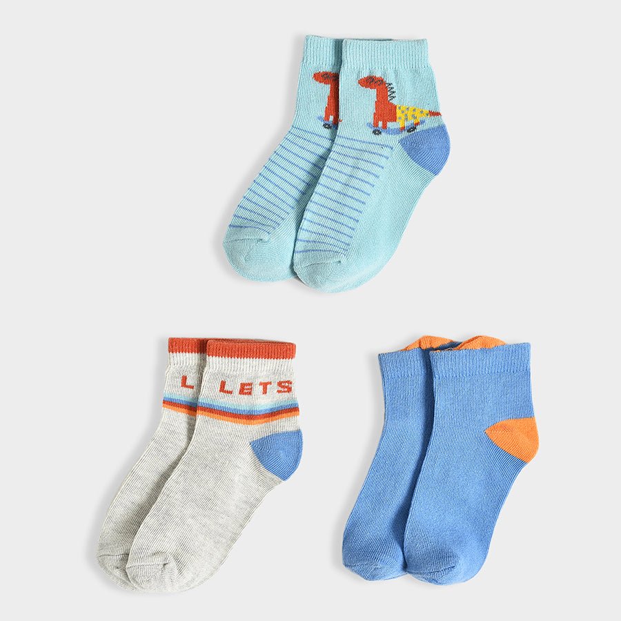 Dinomite Play Knitted Multicolor Socks Pack of 3 Socks 1