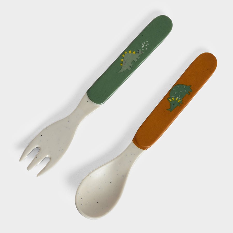 Dinomite Pouchron Bib & Cutlery Set Green Bibs 7