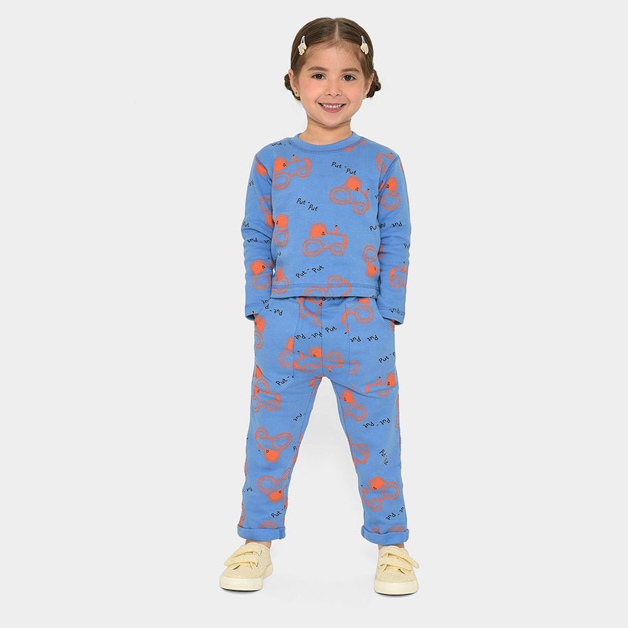 Farm Friends Fleece Sweatshirt with Pyjama set for Kids Top Bottom Set 1