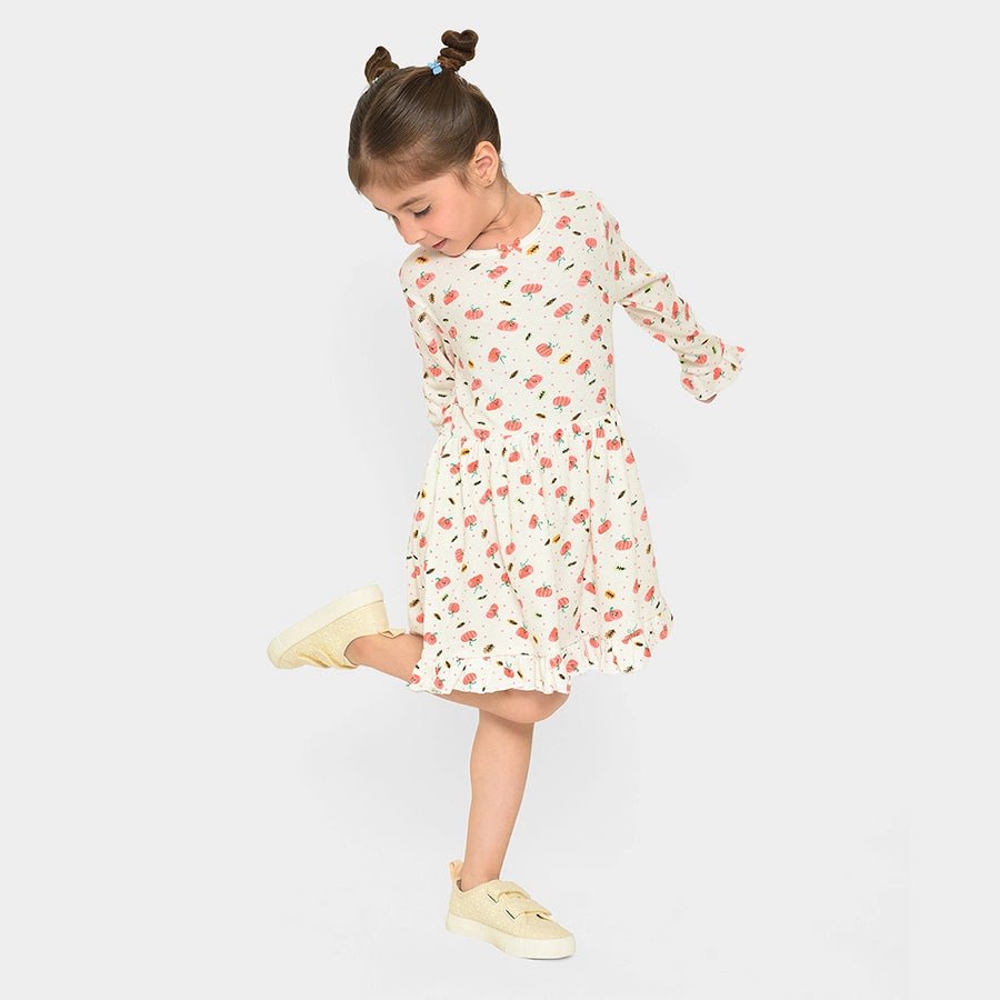 Farm Friends Printed Full Sleeve Dress for Girls Dress 2