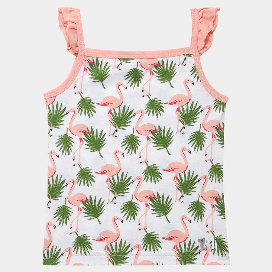 Flamingo Print Baby Girl Tank Top (Pack of 3) Vest 6