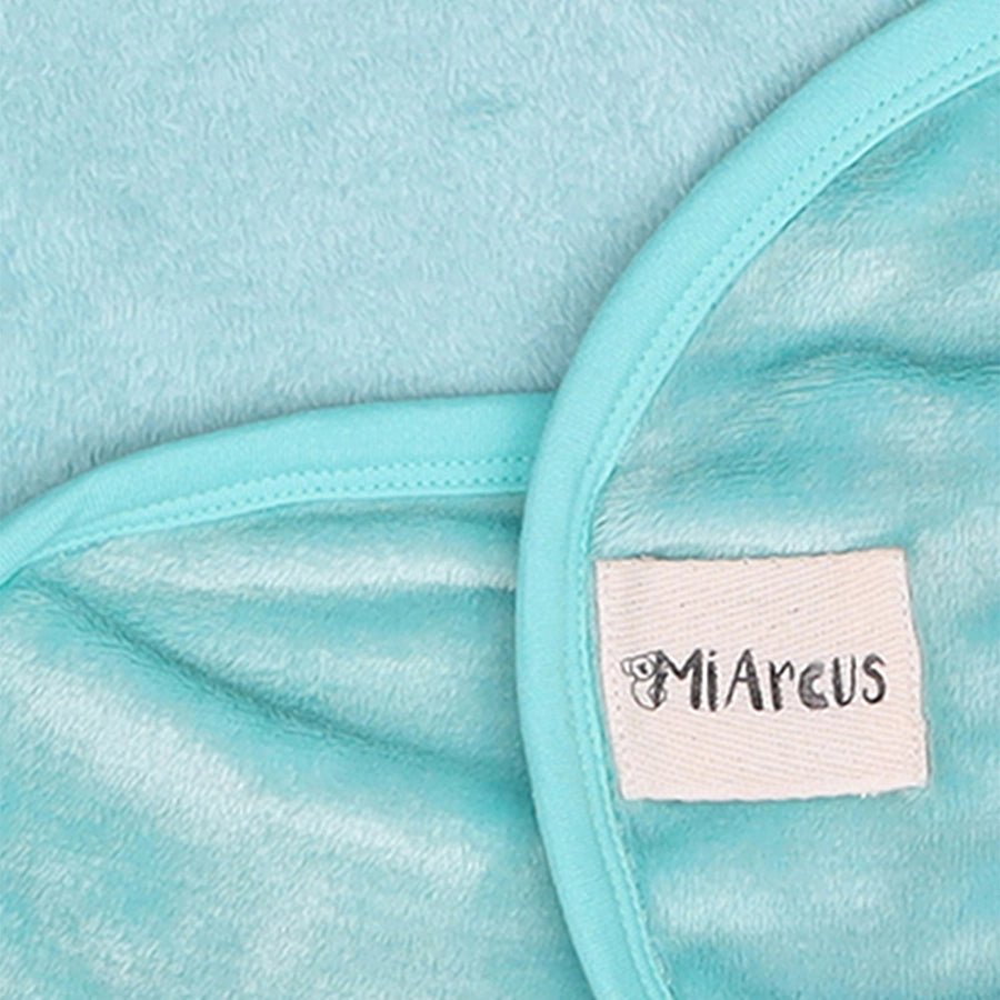 Flurry Knitted Baby Boy Hooded Wrap - Sea Green Hooded Blanket 6