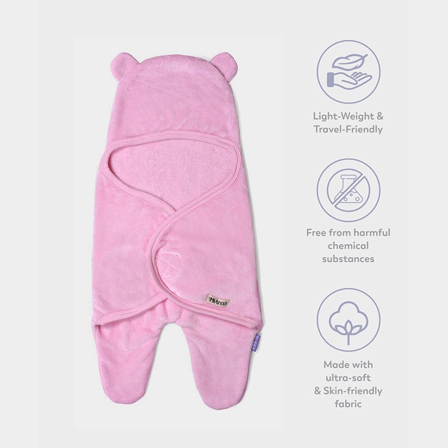 Flurry Knitted Hooded Wrap - Pink Hooded Blanket 6