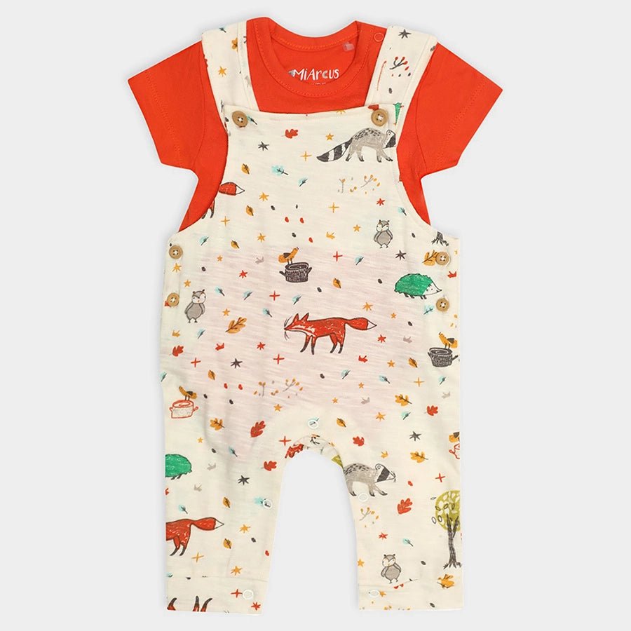 Forest Print Unisex Dungaree with Romper set Dungaree Set 1