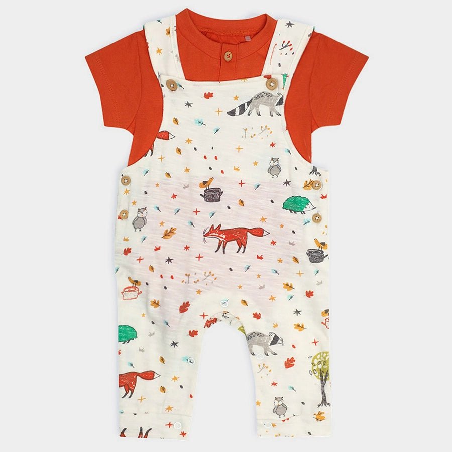 Forest Print Unisex Dungaree with T-Shirt set Dungaree Set 1