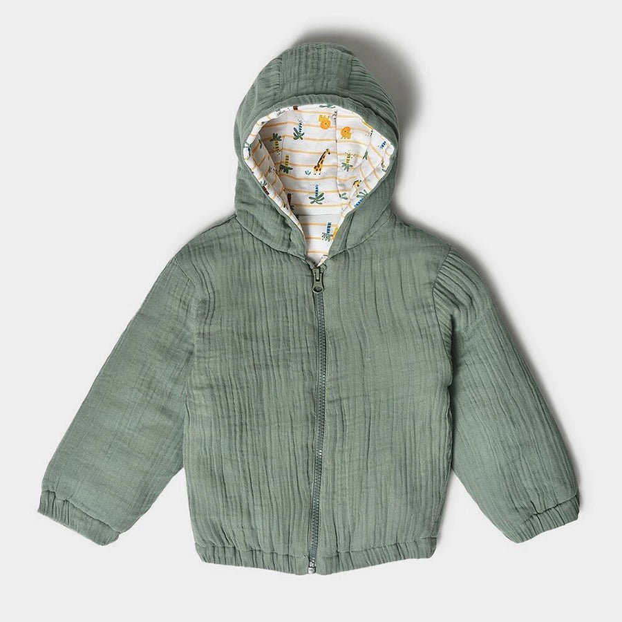 Frosty'z Woven - 2L Muslin Reversible Hooded Jacket Reversible Jacket Full Sleeves 2