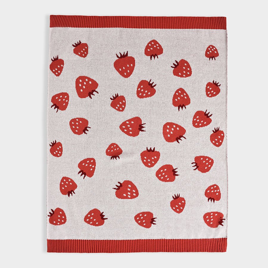 Fruits Pink Knitted Mini Me Blanket Blanket 4