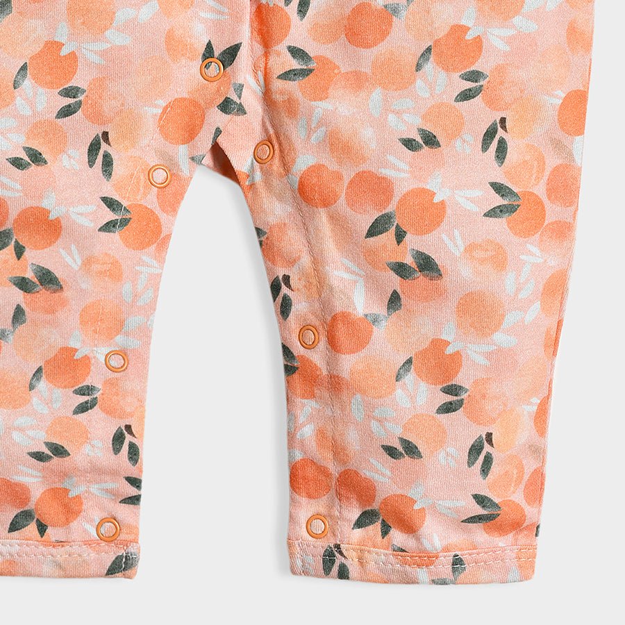 Fruits Printed Peach Sleepsuit SleepSuit 4