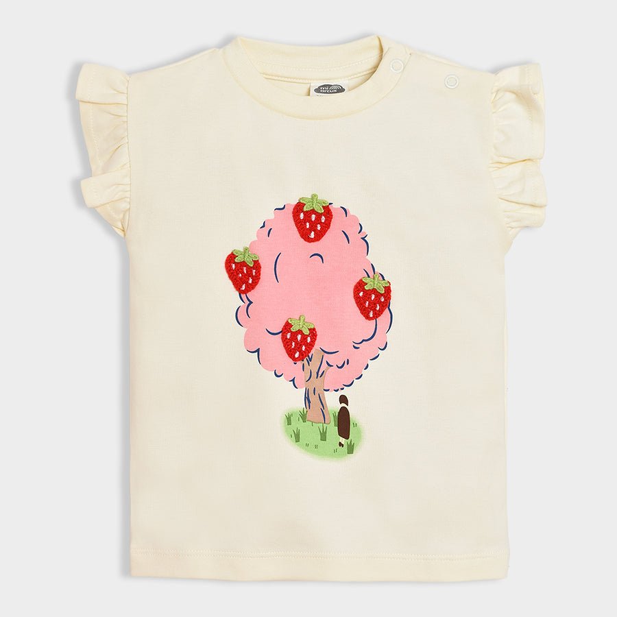 Fruits Salmon Printed & Patch Work T-Shirt & Capri Set Tshirt - Capris Set 2