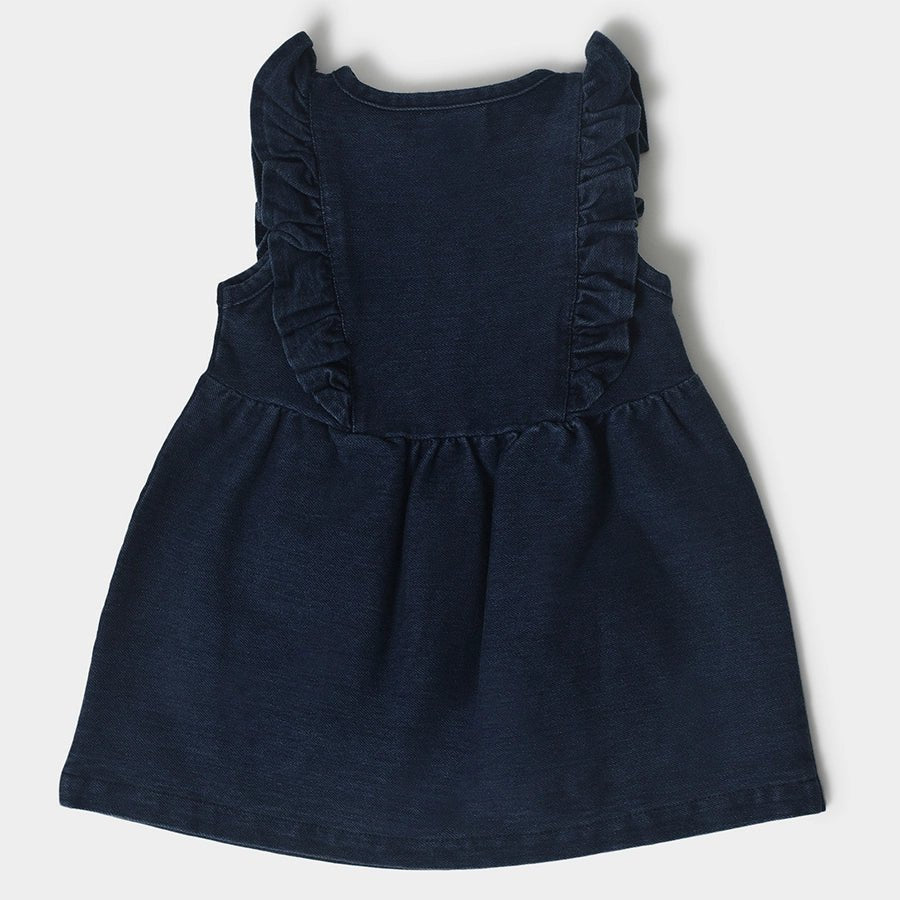 Girls Frill Denim Dress Dress 3