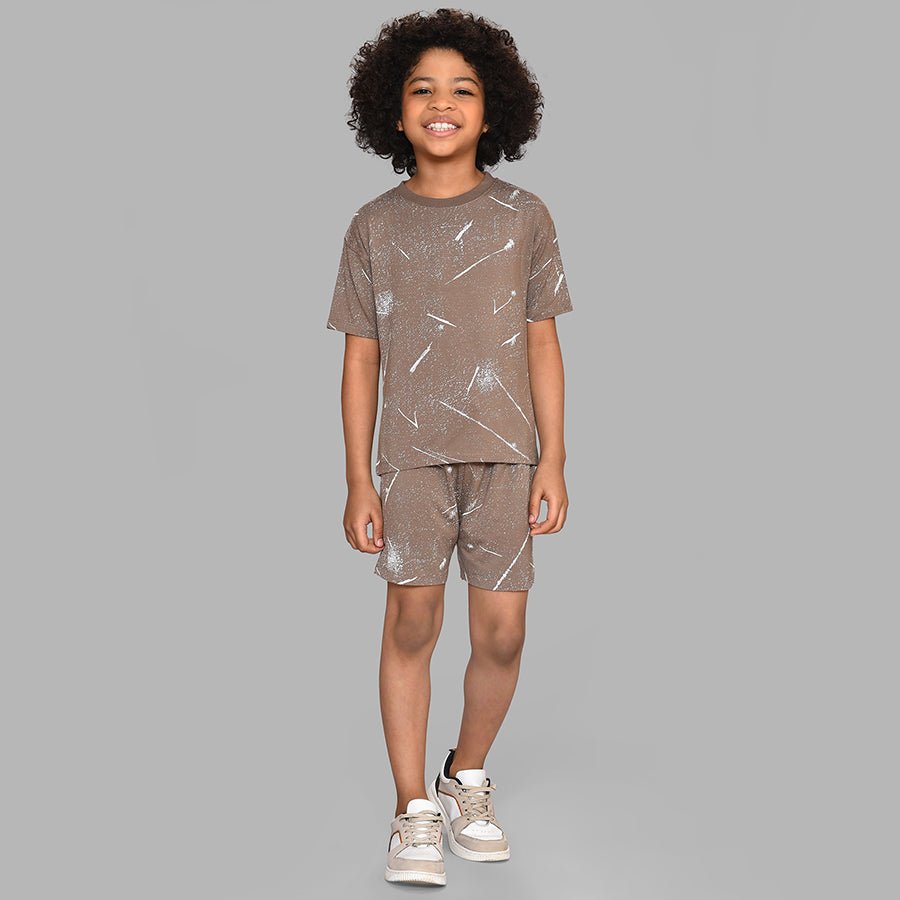 Happy Summer Acorn Printed T-Shirt & Shorts Set T-Shirt - Short Set 1