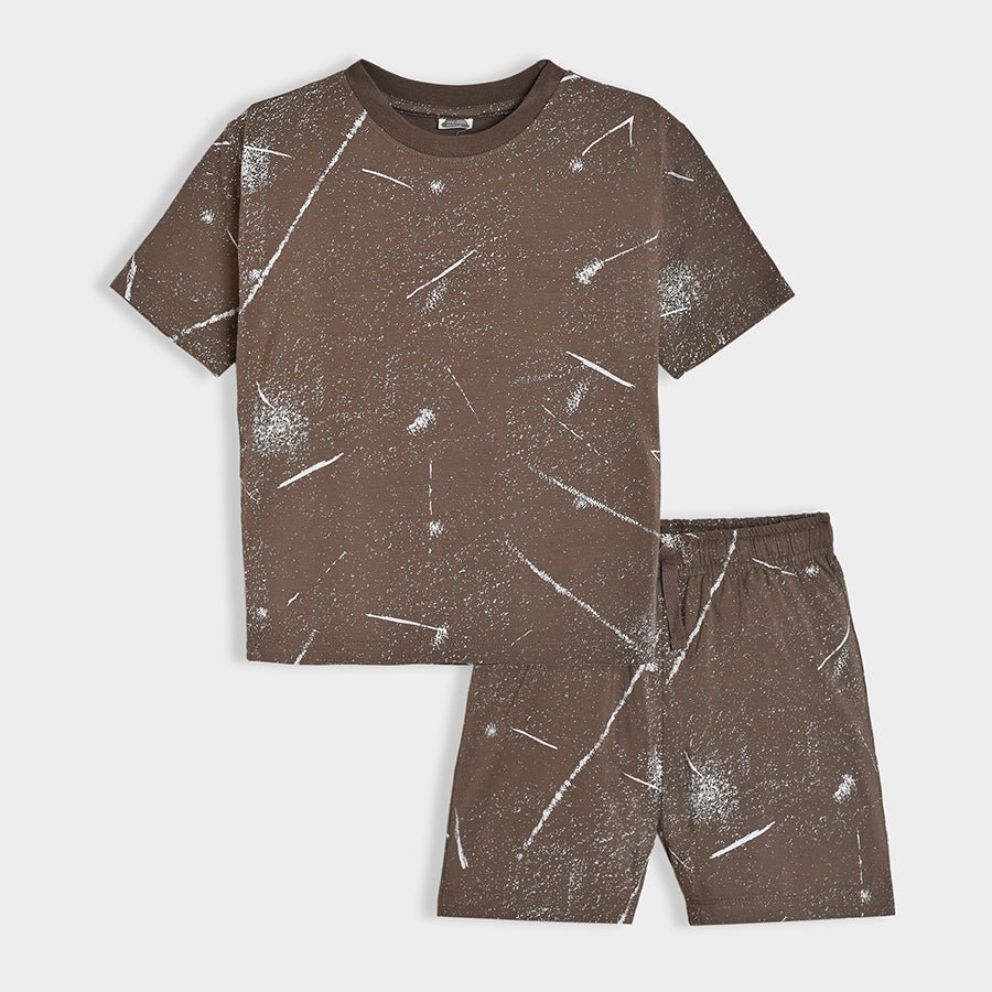 Happy Summer Acorn Printed T-Shirt & Shorts Set T-Shirt - Short Set 1