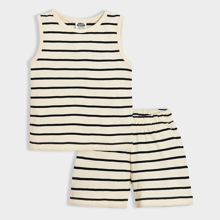 Happy Summer Adore Stripes T-Shirt & Shorts Set Shorts - Vest Set 1