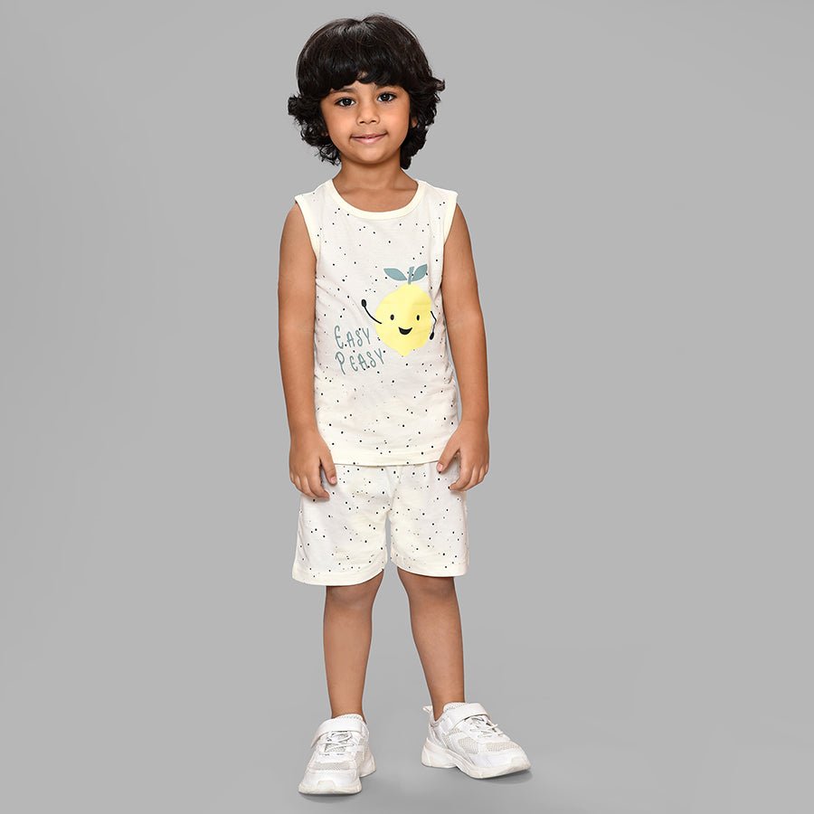 Happy Summer Easy Peasy Printed Vest & Shorts Set Shorts - Vest Set 1