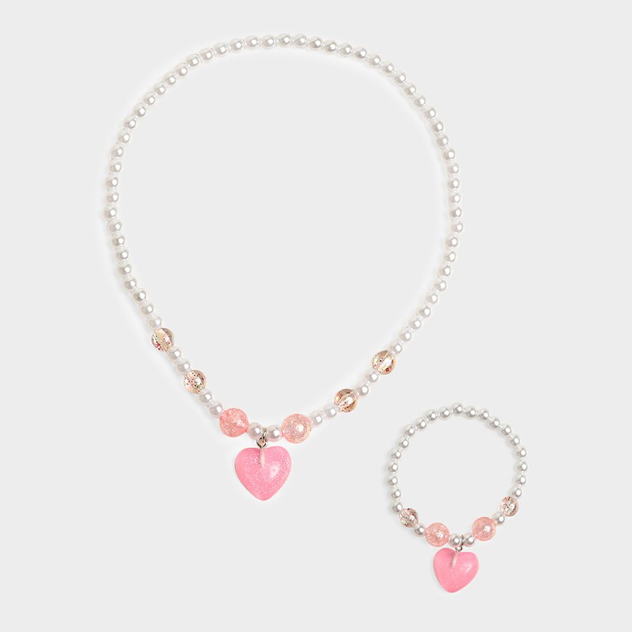 Happy Summer Pearl Necklace and Bracelet Set Necklace 1