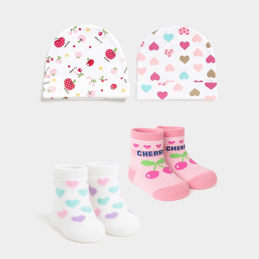 Happy Summer Pome Cap & Socks Set Pack of 2 Cap & Socks 1