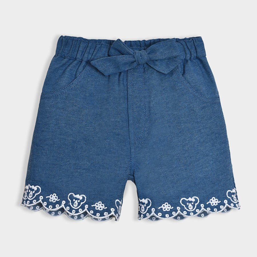 Happy Summer Schiffli Denim Short Shorts 2