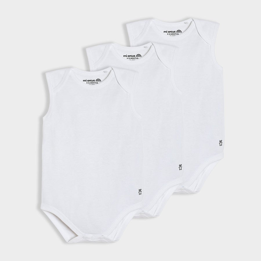 Happy Summer white Bodysuit Pack of 3 Bodysuit 1