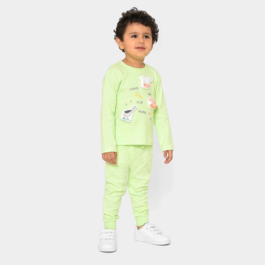 Kids Sweatshirt & Pyjama Set - Green Top Bottom Set 1