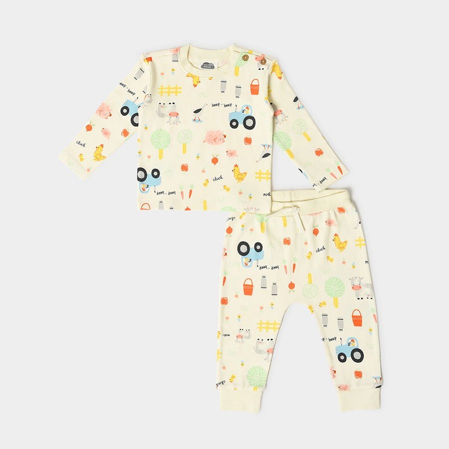 Kids Sweatshirt & Pyjama Set - White Top Bottom Set 2