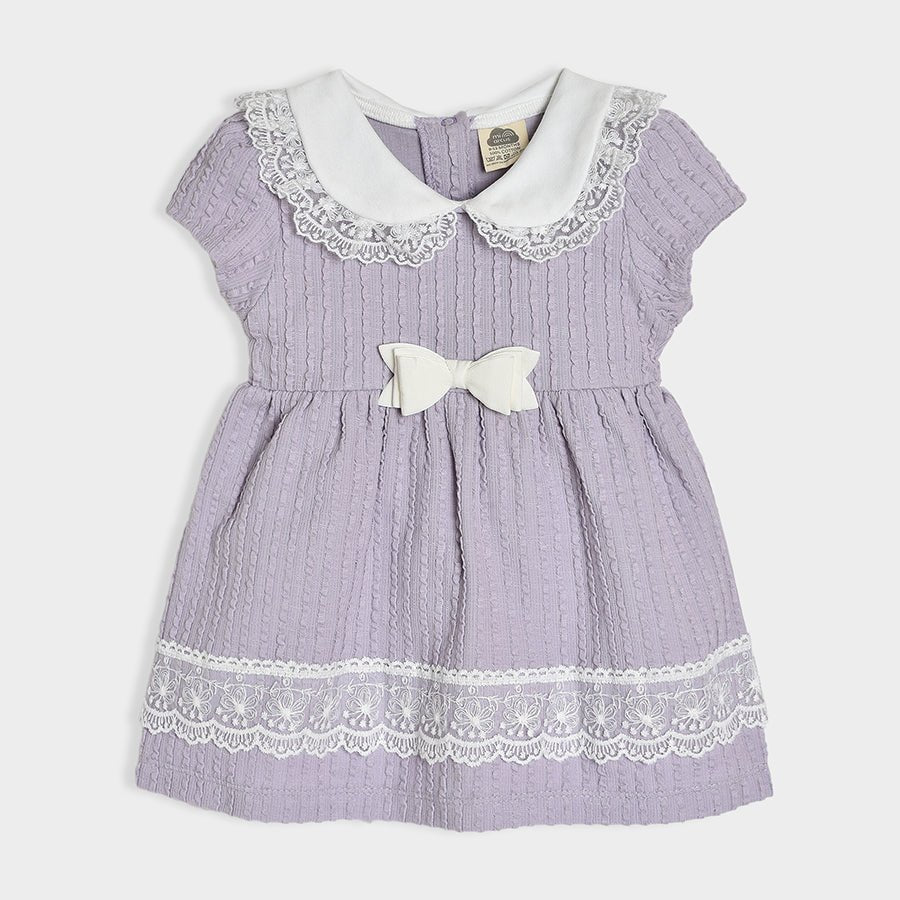 Luxe Bow details Dress with Headband Purple Dress 2