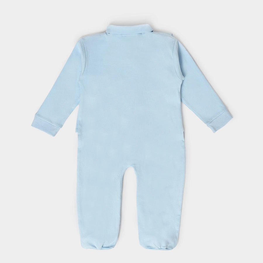 Misty Baby Blue Sleep Suit with Booties Sleepwear 3