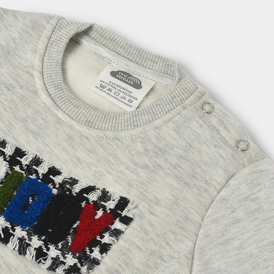 Misty Grey Knitted Sweatshirt for Kids Sweatshirt 5