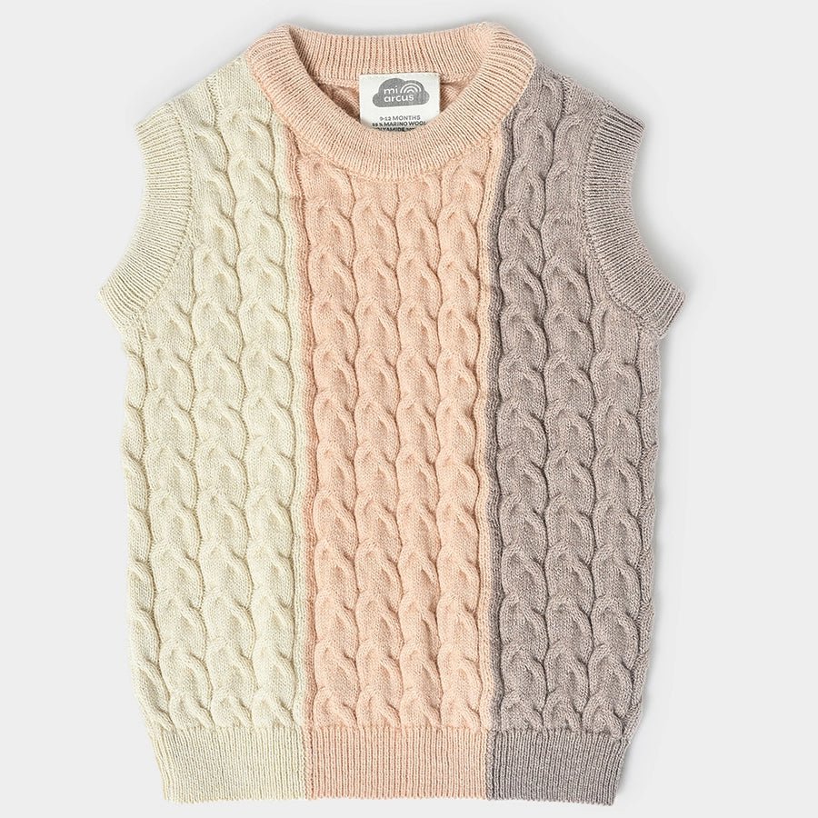 Misty Knitted Cream Sleeveless Sweater Sweater 1