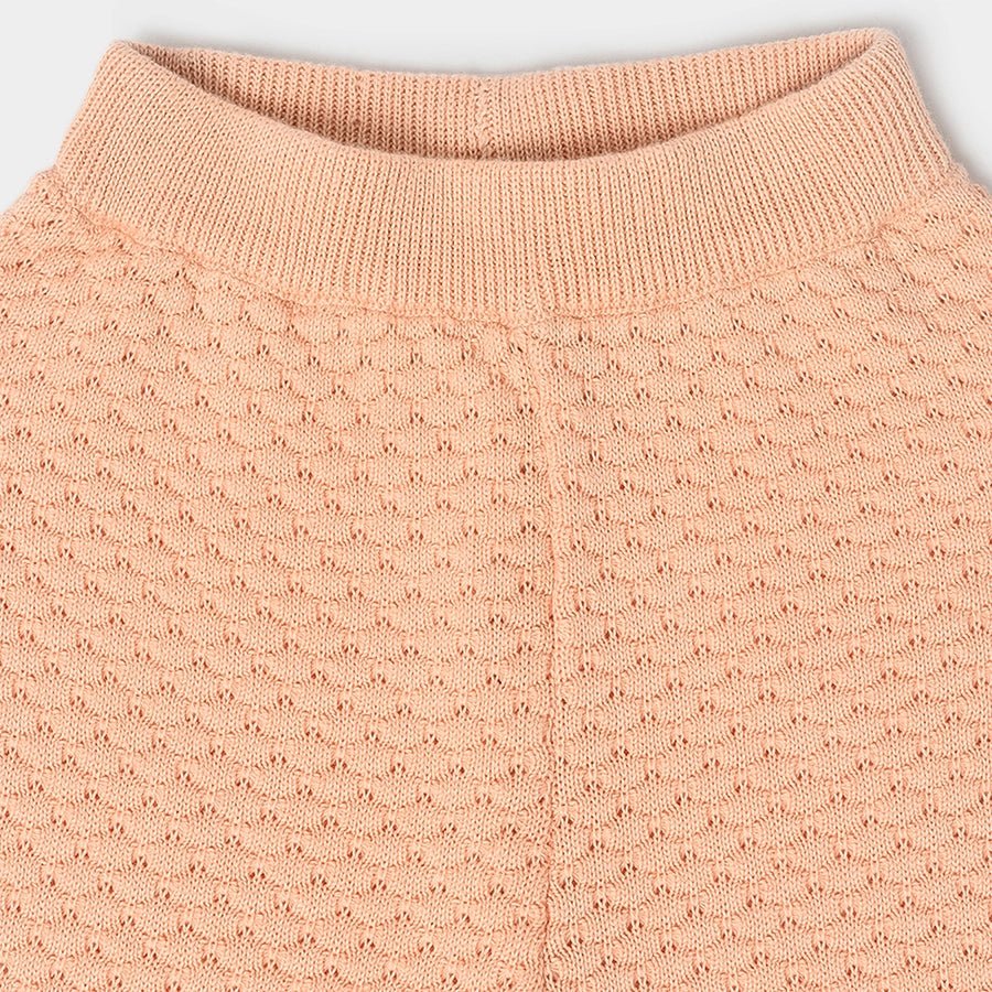 Misty Knitted Peach Jumper Set with Booties Top Bottom Set 10